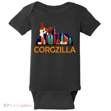 Corgzilla Funny Corgi Dog Baby Bodysuit