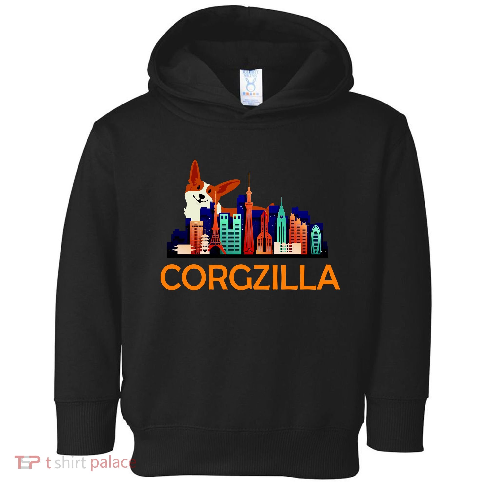 Corgzilla Funny Corgi Dog Toddler Hoodie