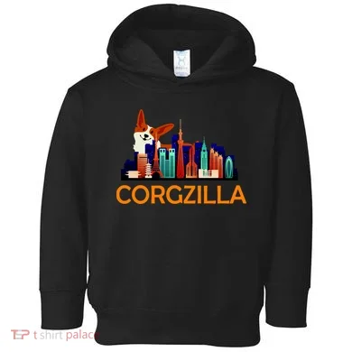 Corgzilla Funny Corgi Dog Toddler Hoodie
