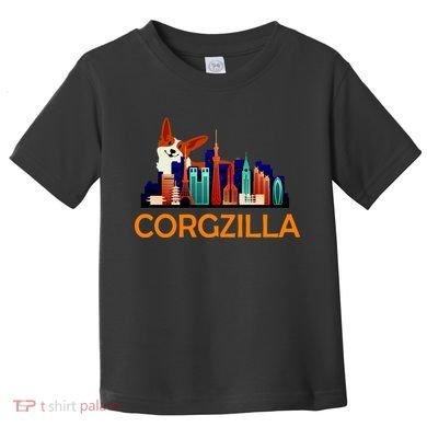 Corgzilla Funny Corgi Dog Toddler T-Shirt