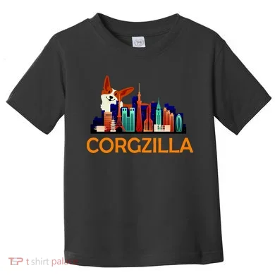Corgzilla Funny Corgi Dog Toddler T-Shirt