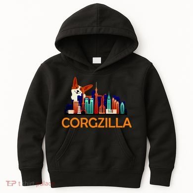 Corgzilla Funny Corgi Dog Kids Hoodie
