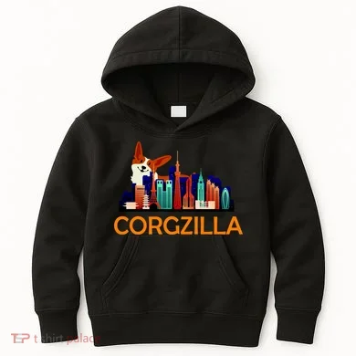 Corgzilla Funny Corgi Dog Kids Hoodie