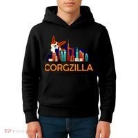 Corgzilla Funny Corgi Dog Kids Hoodie thumb 4
