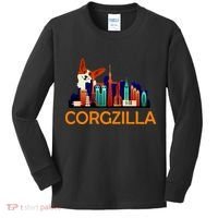Corgzilla Funny Corgi Dog Kids Long Sleeve Shirt thumb 0