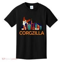 Corgzilla Funny Corgi Dog Kids T-Shirt thumb 0