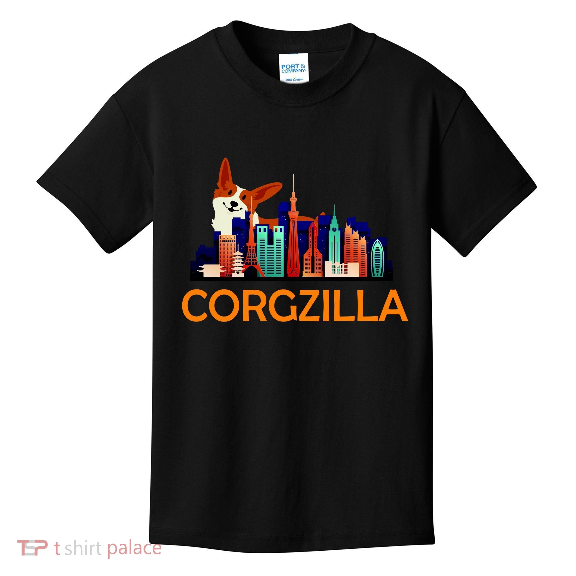 Corgzilla Funny Corgi Dog Kids T-Shirt