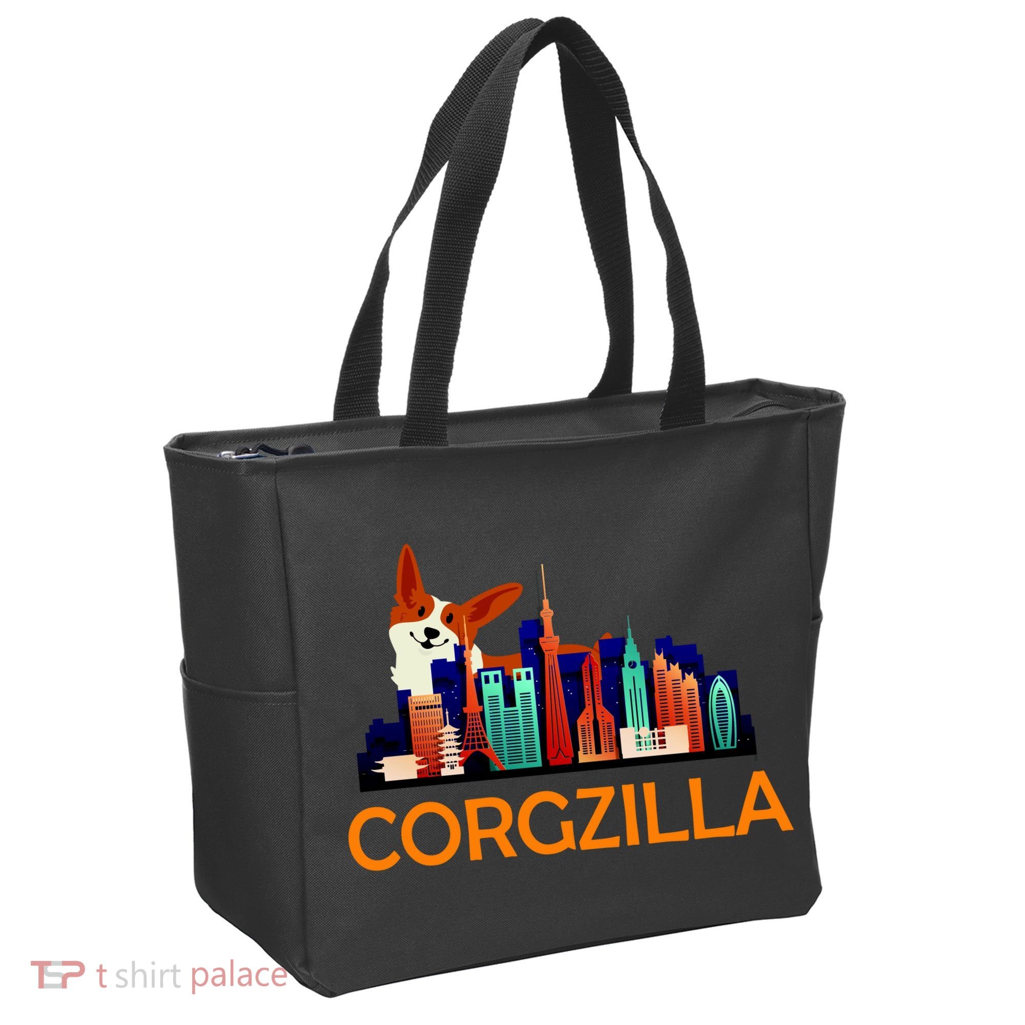 Corgzilla Funny Corgi Dog Tote Bag