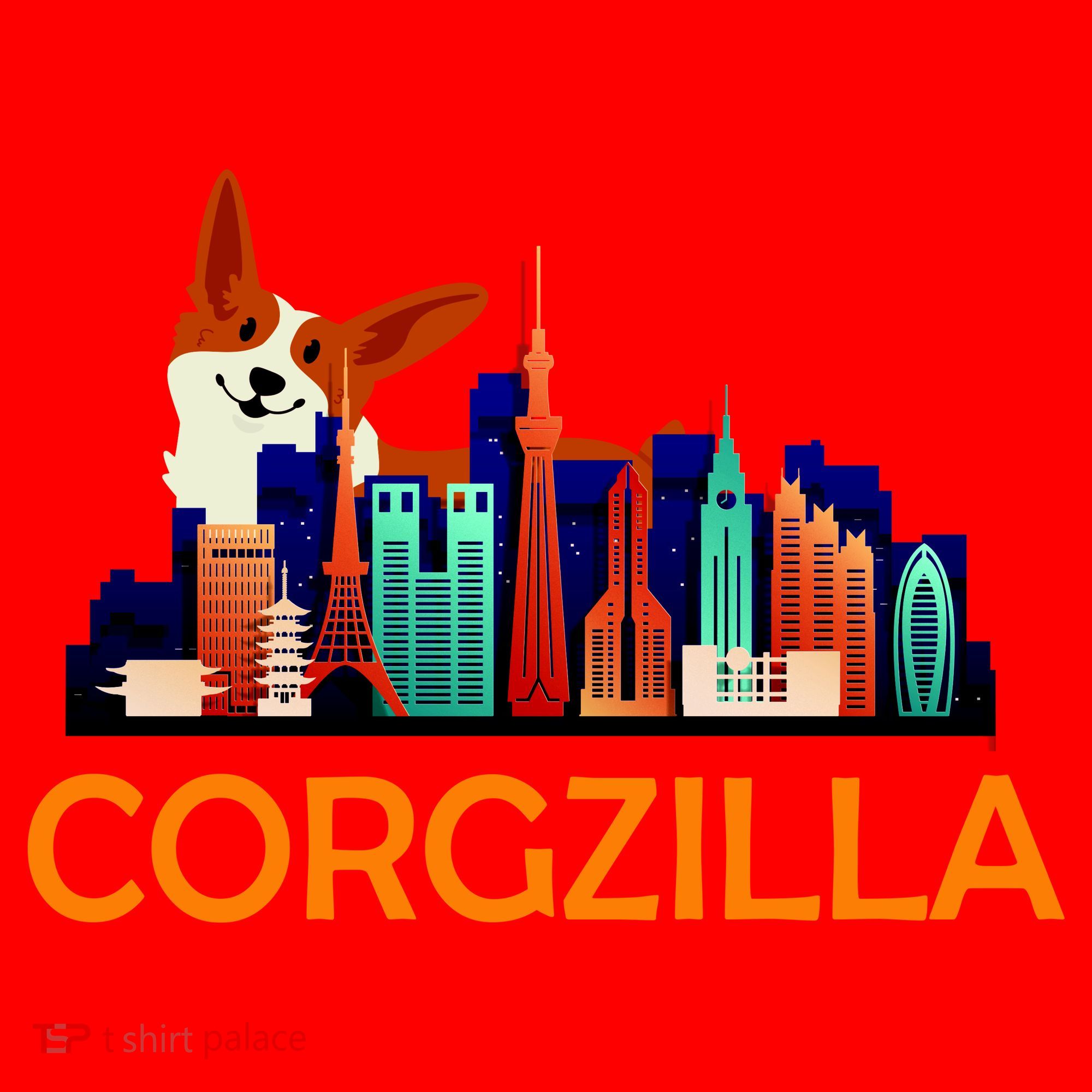 Corgzilla Funny Corgi Dog Santa Hat