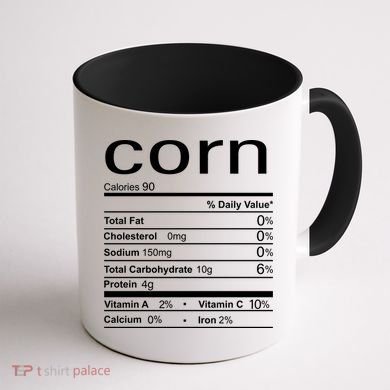 Corn Nutritional Facts Funny Thanksgiving Coffee Mug back