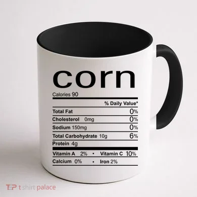 Corn Nutritional Facts Funny Thanksgiving Coffee Mug back