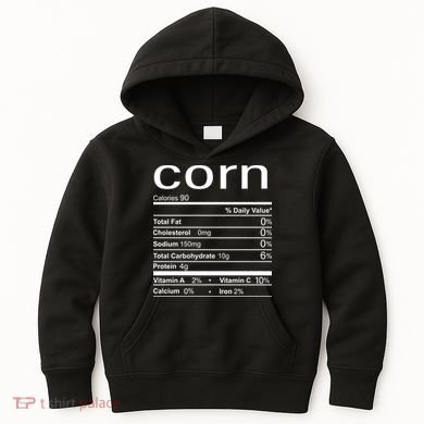 Corn Nutritional Facts Funny Thanksgiving Kids Hoodie