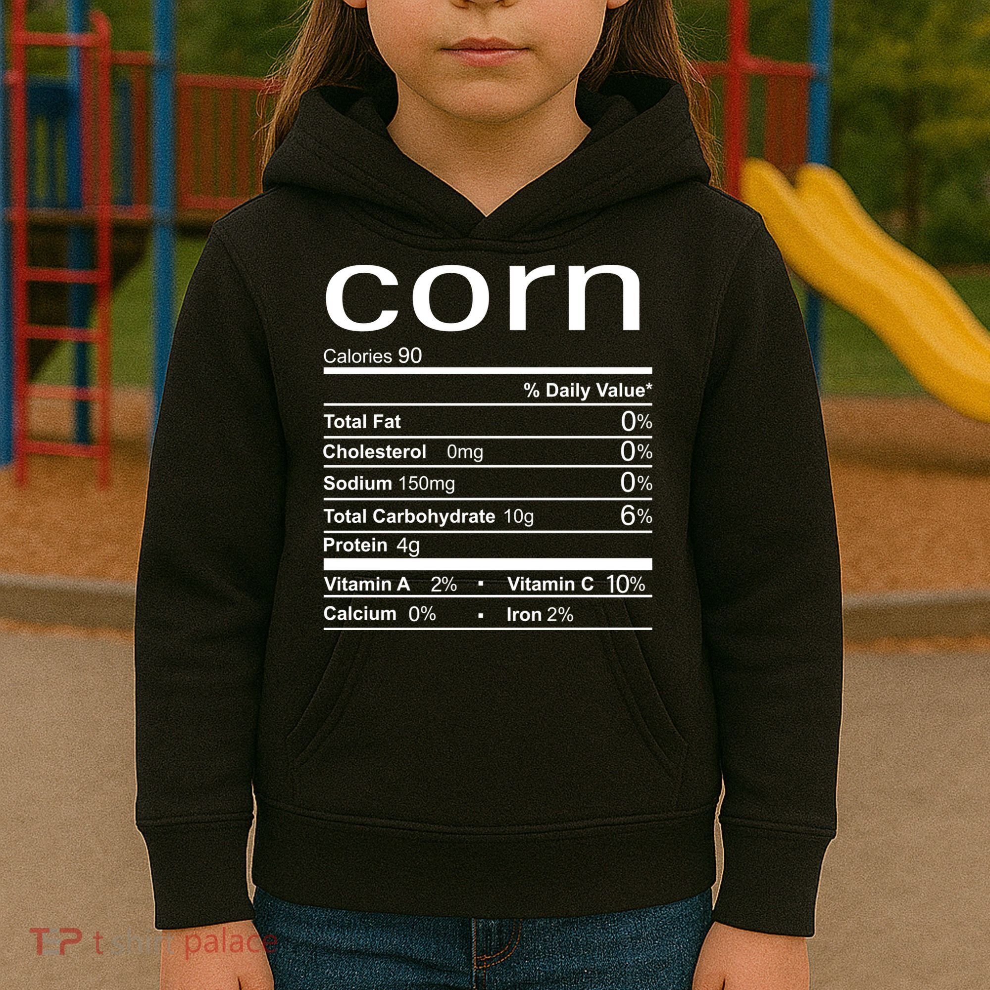 Corn Nutritional Facts Funny Thanksgiving Kids Hoodie