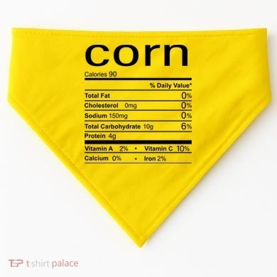 Corn Nutritional Facts Funny Thanksgiving USA-Made Doggie Bandana