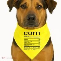 Corn Nutritional Facts Funny Thanksgiving USA-Made Doggie Bandana thumb 1