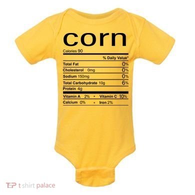 Corn Nutritional Facts Funny Thanksgiving Baby Bodysuit