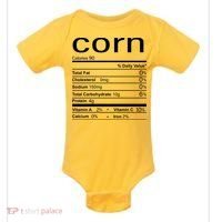 Corn Nutritional Facts Funny Thanksgiving Baby Bodysuit thumb 0