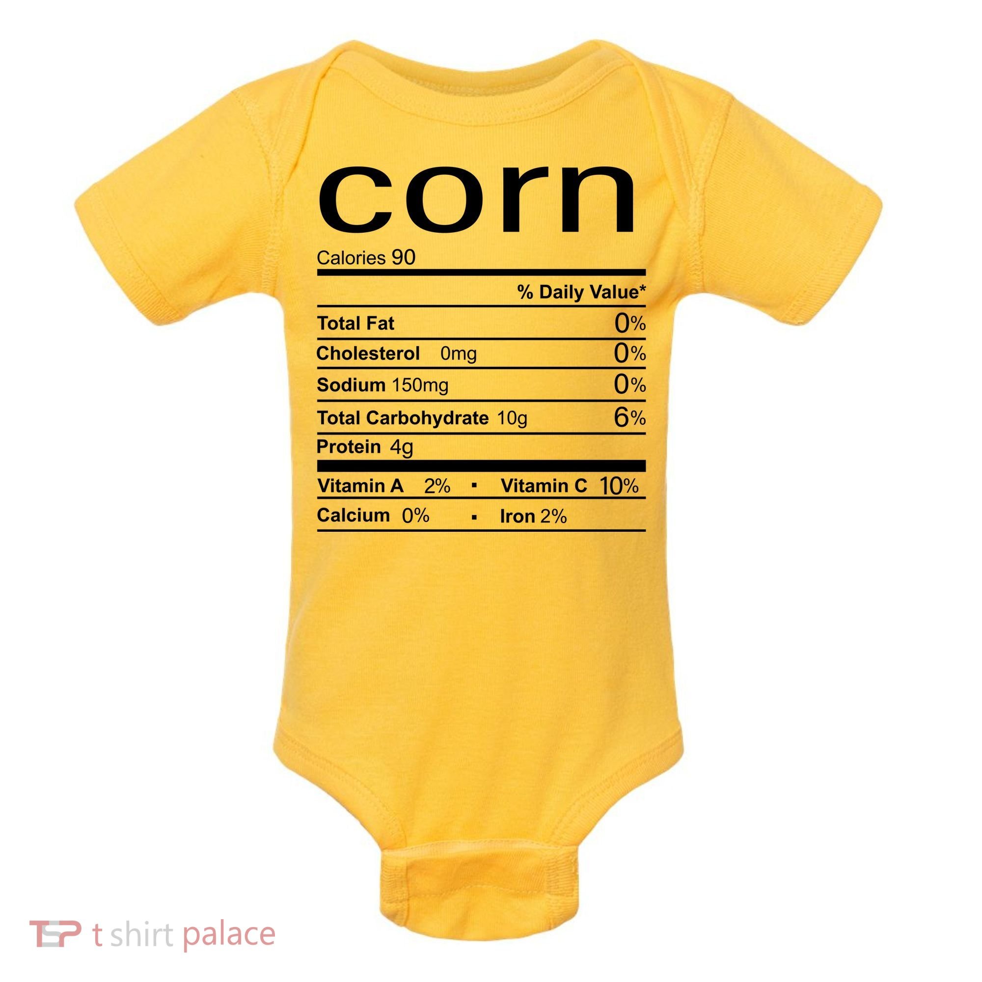 Corn Nutritional Facts Funny Thanksgiving Baby Bodysuit
