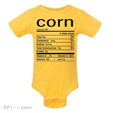 Corn Nutritional Facts Funny Thanksgiving Baby Bodysuit