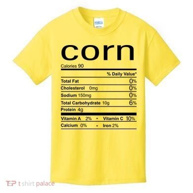 Corn Nutritional Facts Funny Thanksgiving Kids T-Shirt