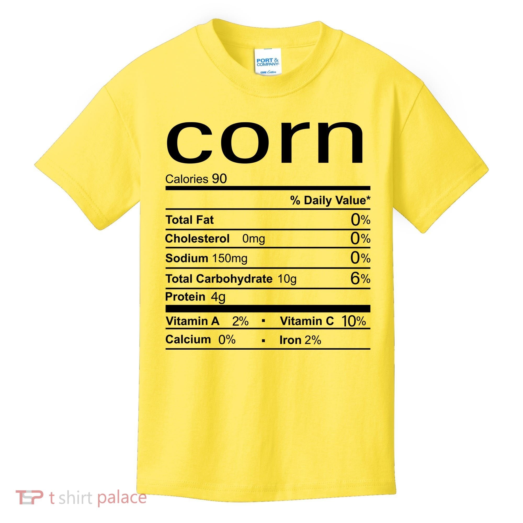 Corn Nutritional Facts Funny Thanksgiving Kids T-Shirt