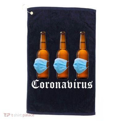 Coronavirus Funny Beer Doctor Golf Towel