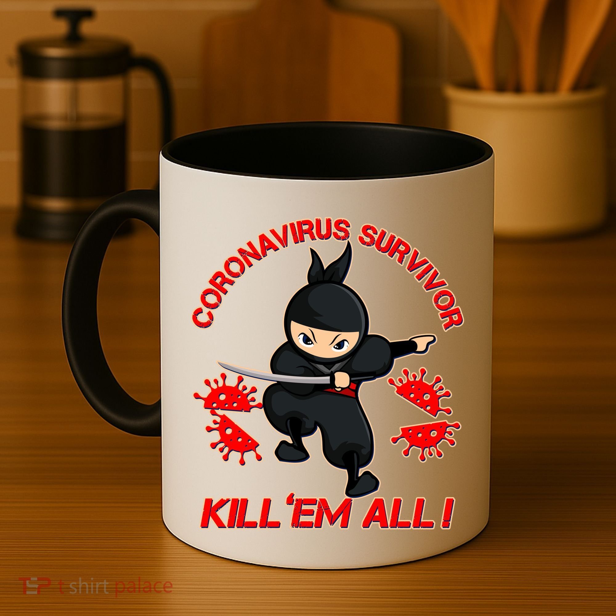 Coronavirus Survivor Ninja Kill Em' All Coffee Mug