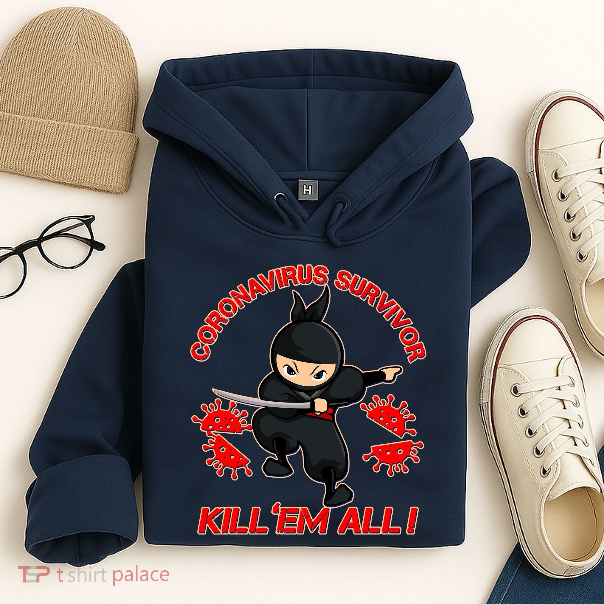 Coronavirus Survivor Ninja Kill Em' All Hoodie