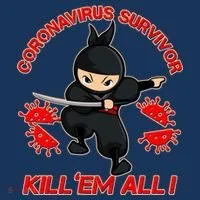 Coronavirus Survivor Ninja Kill Em' All Coaster thumb 2