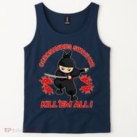 Coronavirus Survivor Ninja Kill Em' All Tank Top thumb 2