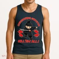 Coronavirus Survivor Ninja Kill Em' All Tank Top thumb 3