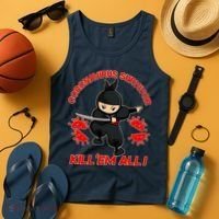 Coronavirus Survivor Ninja Kill Em' All Tank Top thumb 4