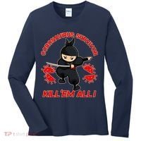 Coronavirus Survivor Ninja Kill Em' All Women's Long Sleeve Shirt thumb 0