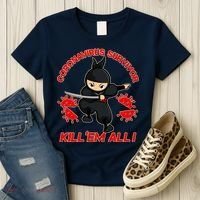 Coronavirus Survivor Ninja Kill Em' All Women's T-Shirt thumb 3