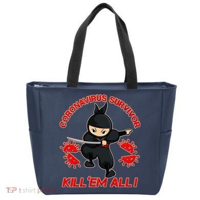Coronavirus Survivor Ninja Kill Em' All Tote Bag