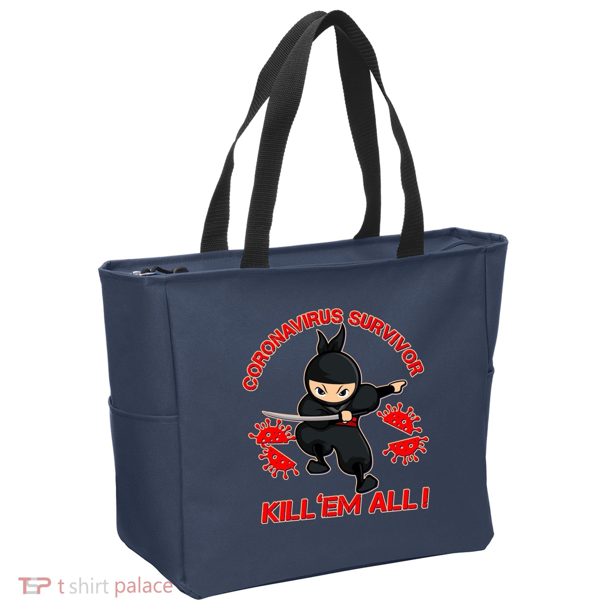 Coronavirus Survivor Ninja Kill Em' All Tote Bag