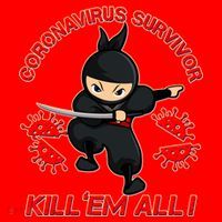 Coronavirus Survivor Ninja Kill Em' All Santa Hat thumb 1