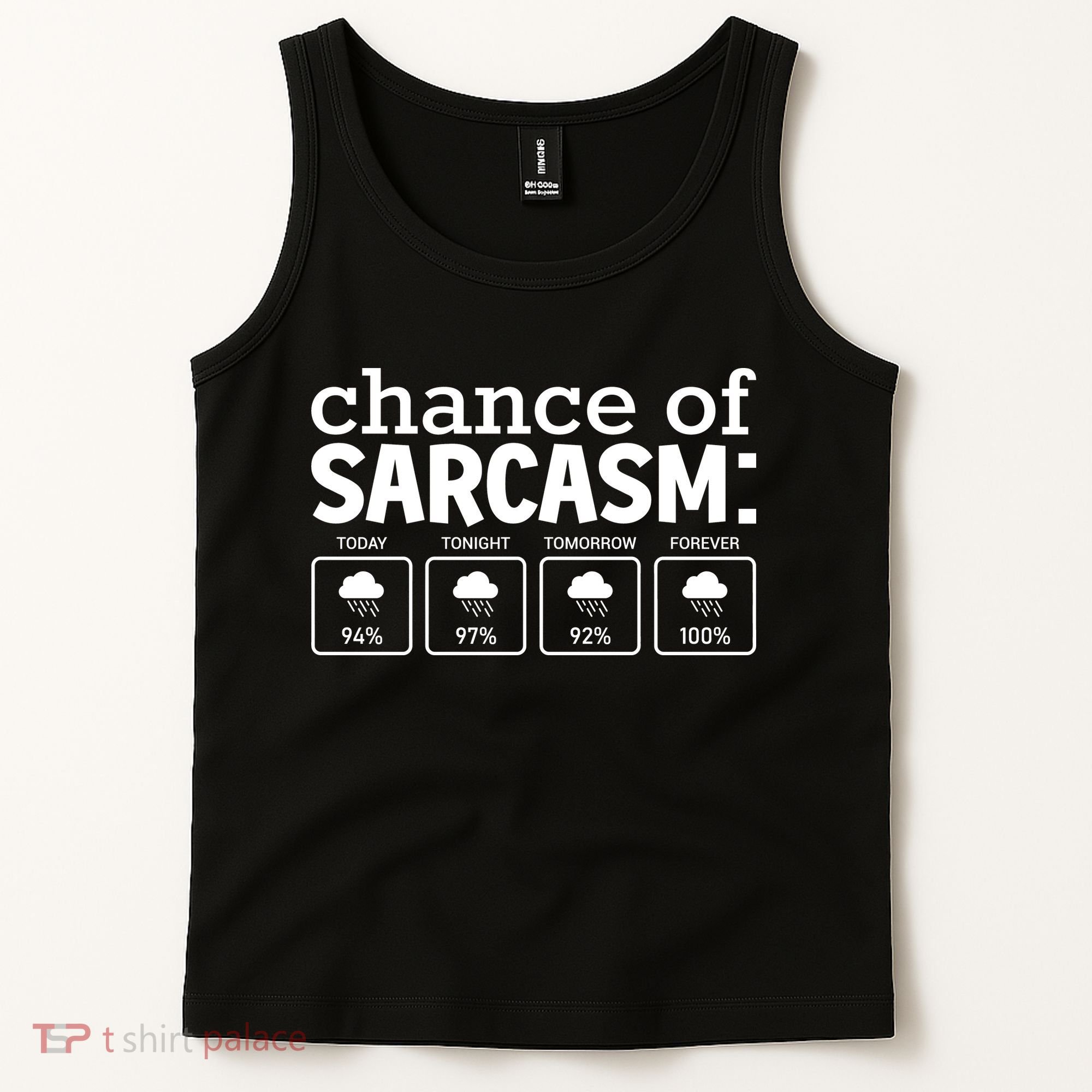 Chance Of Sarcasm Funny Sarcastic Weather Meme Tank Top