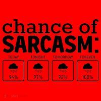 Chance Of Sarcasm Funny Sarcastic Weather Meme Santa Hat thumb 1