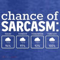 Chance Of Sarcasm Funny Sarcastic Weather Meme T-Shirt thumb 5