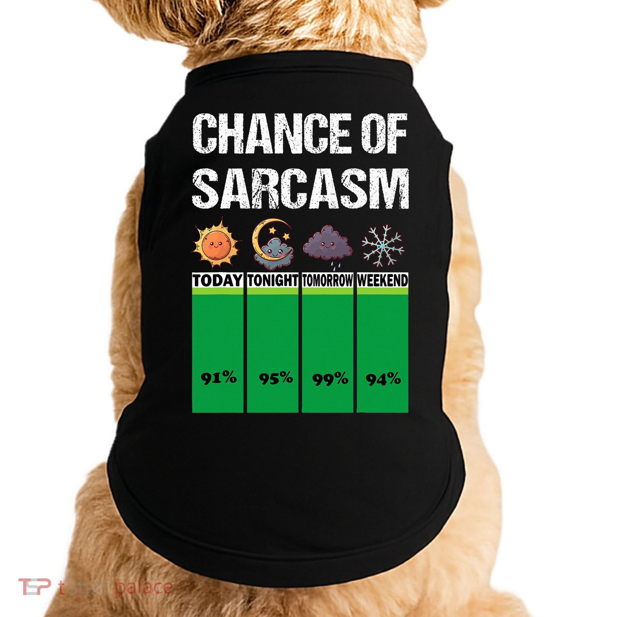 chance of sarcasm weather funny weather Doggie Tank