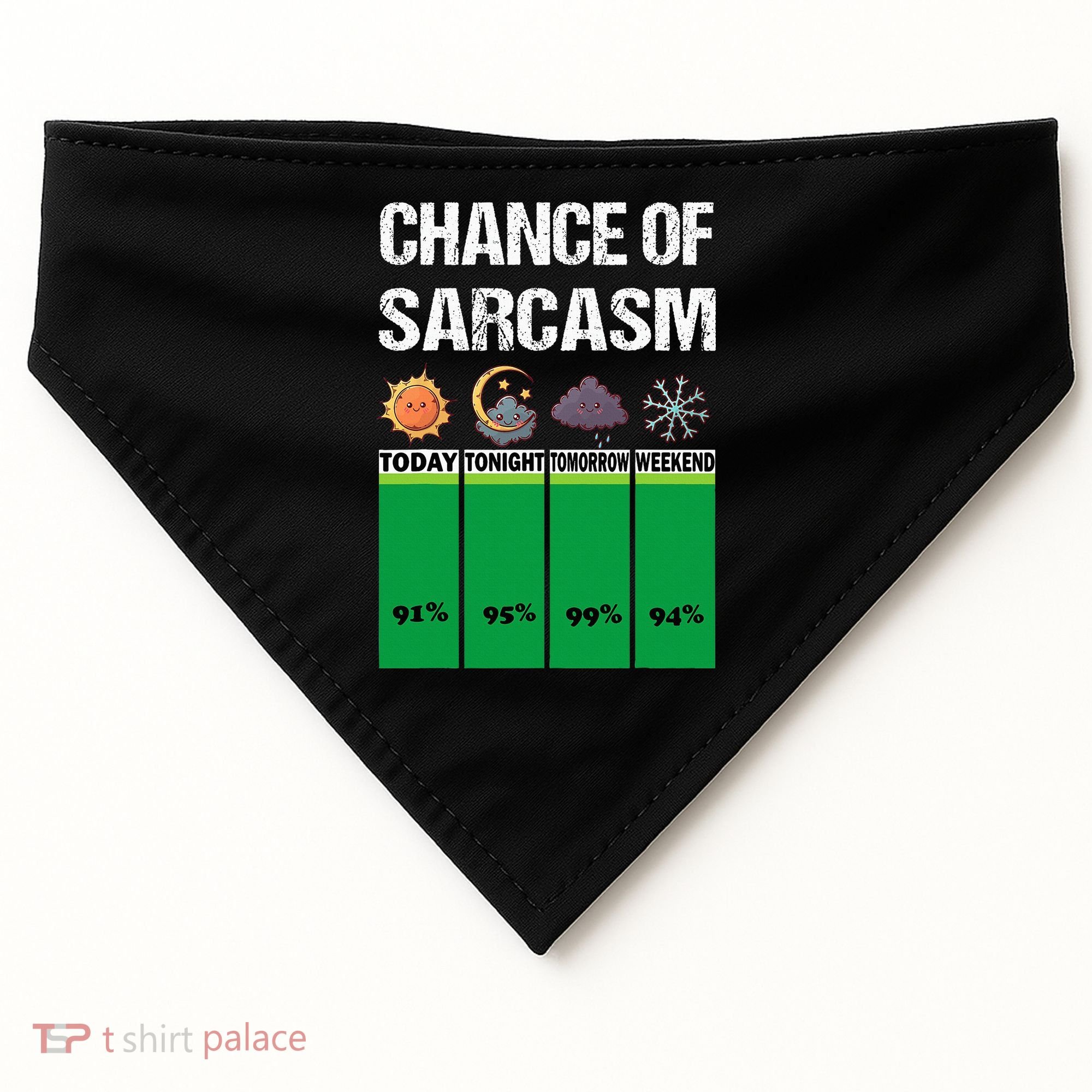chance of sarcasm weather funny weather USA-Made Doggie Bandana