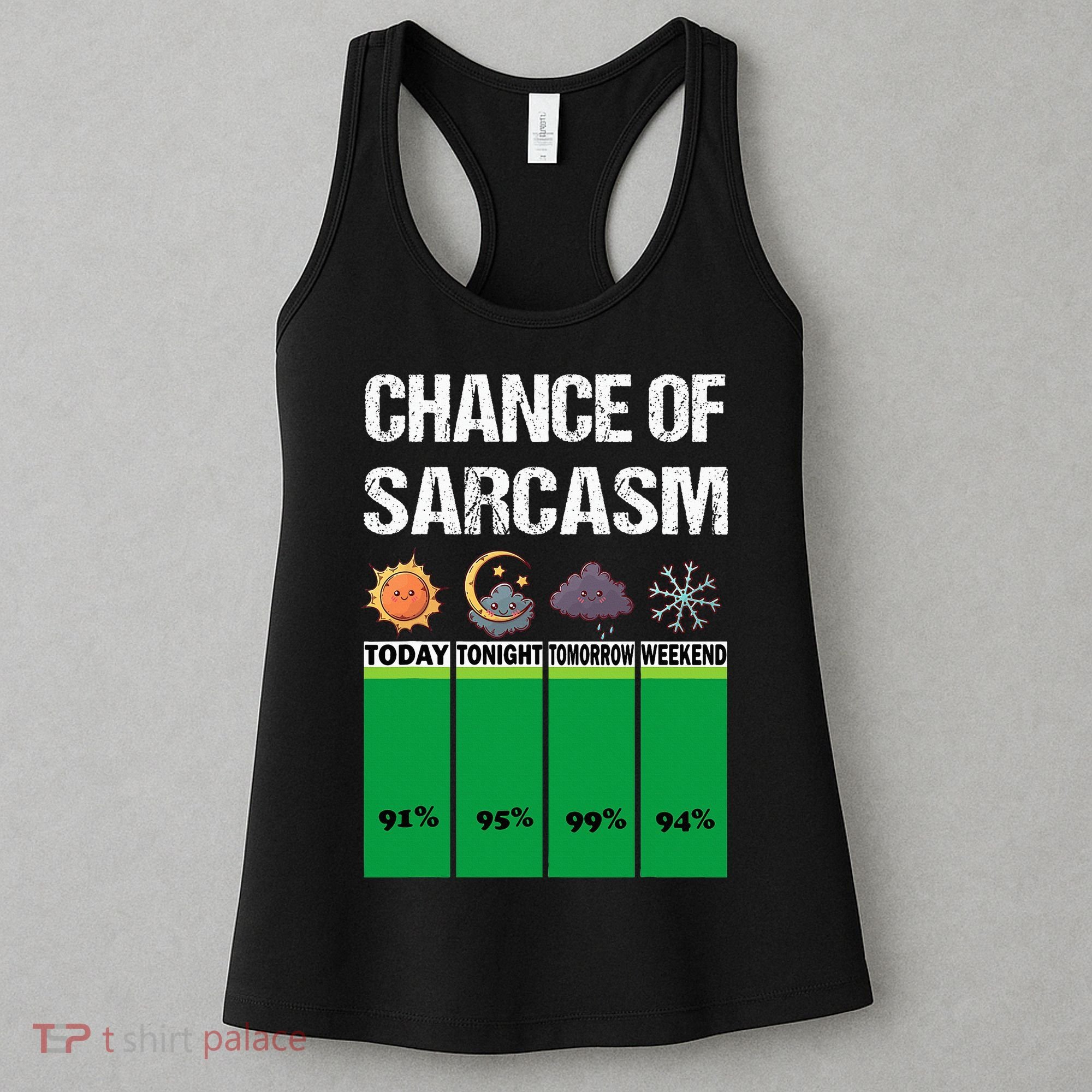 chance of sarcasm weather funny weather Women's Tank Top