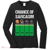 chance of sarcasm weather funny weather Women's Long Sleeve Shirt thumb 0