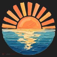 Coastal Ocean Sunset Painting Beach Women's Sweatshirt thumb 2