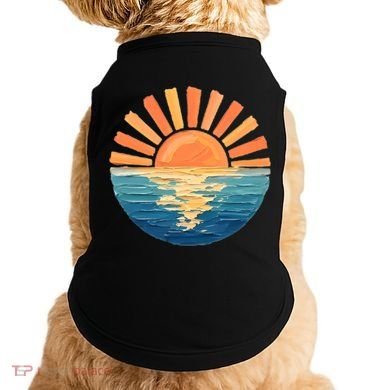 Coastal Ocean Sunset Painting Beach Doggie Tank