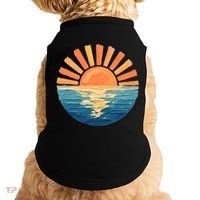 Coastal Ocean Sunset Painting Beach Doggie Tank thumb 0