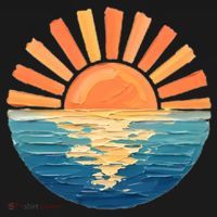 Coastal Ocean Sunset Painting Beach Doggie Tank thumb 4