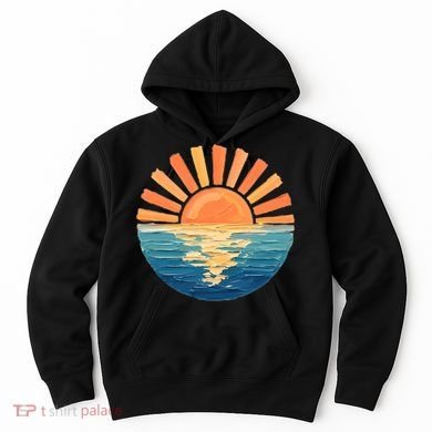 Coastal Ocean Sunset Painting Beach Hoodie