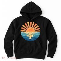 Coastal Ocean Sunset Painting Beach Hoodie thumb 0